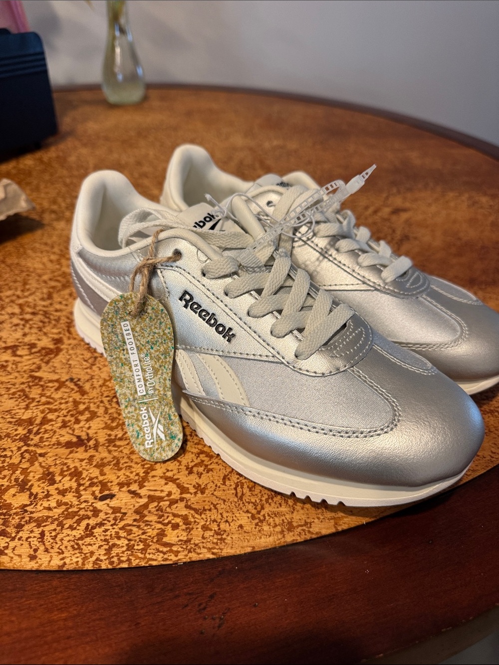 Reebok Kids Silver Metallic Low-Top Sneakers